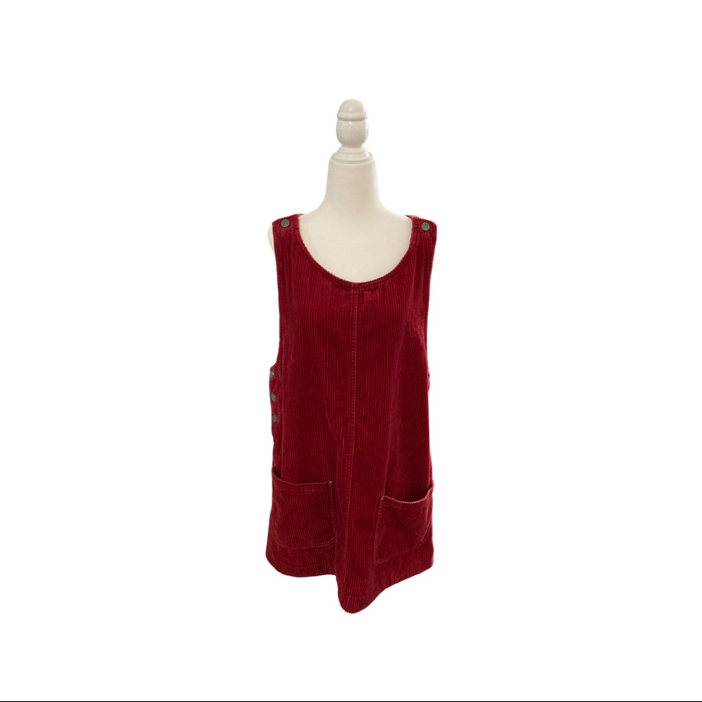 New York & Company Red Corduroy Shift Dress Jumper size Medium